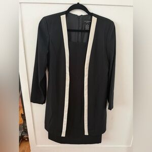 Virgo Women's Black Blazer with White Trim